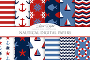Nautical Digital Paper Patterns