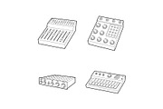 Equalizer icon set, outline style