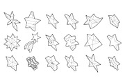 Star icon set, outline style