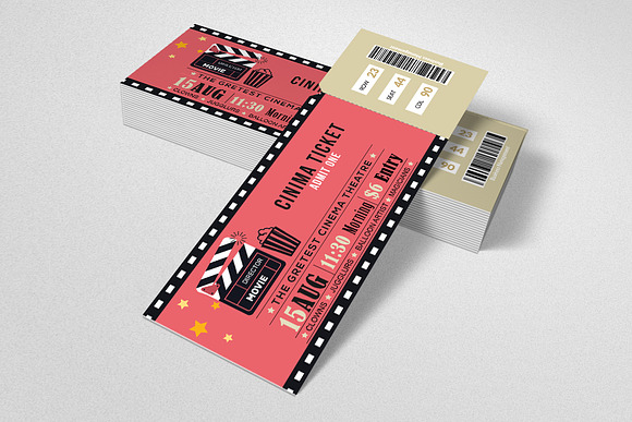 Cinema Ticket Print Templates in Card Templates - product preview 2