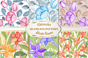 Watercolor Floral  Seamless Patterns