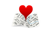 Love pin on map gps location icon