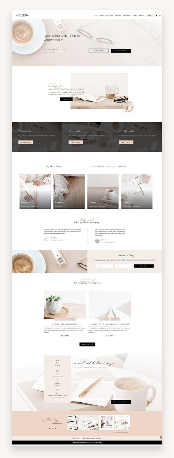 Angelina Business Divi Child Theme in WordPress Business Themes - product preview 4