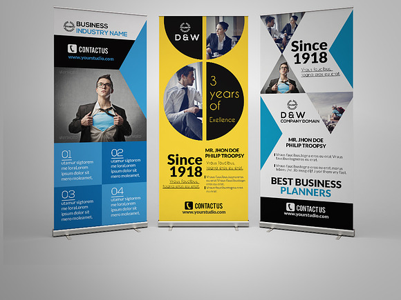 3 Roll-up Banners Bundle in Presentation Templates - product preview 1