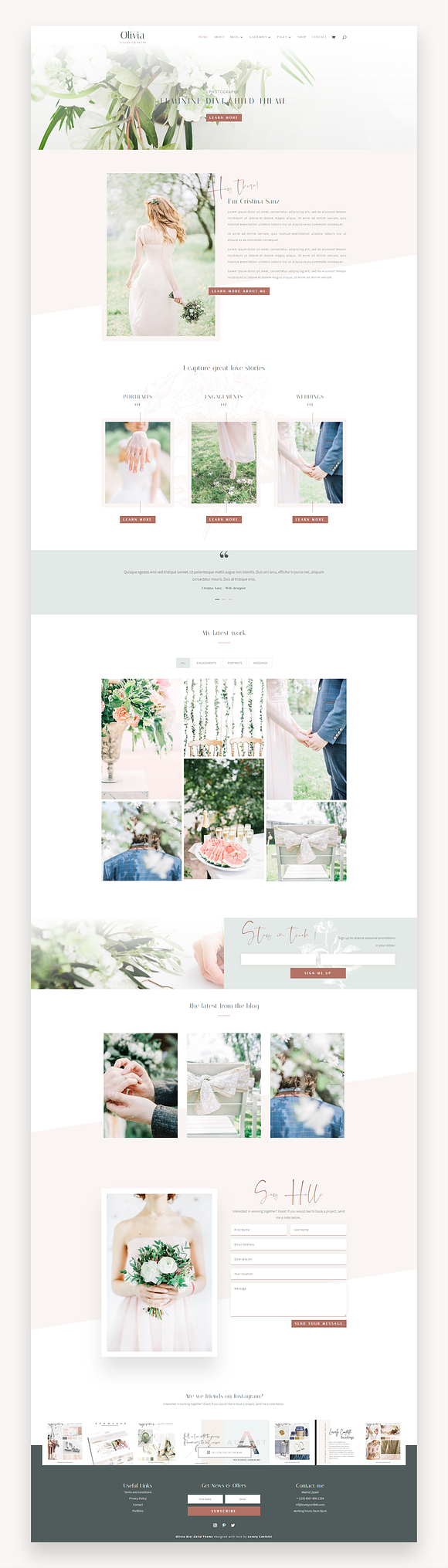 Olivia Photography Divi Child Theme in WordPress Photography Themes - product preview 4