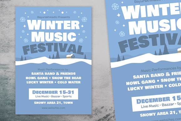 Winter Christmas Music Flyer in Flyer Templates - product preview 1