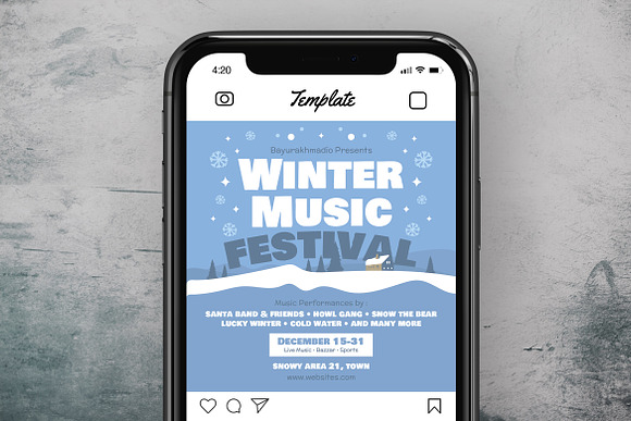 Winter Christmas Music Flyer in Flyer Templates - product preview 2