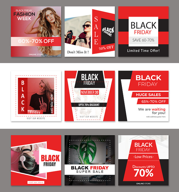 Black Friday Social Media Pack in Instagram Templates - product preview 5
