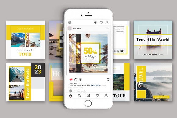 Travel Agency Social Media Pack in Instagram Templates - product preview 4