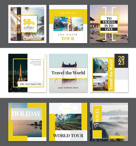 Travel Agency Social Media Pack in Instagram Templates - product preview 5