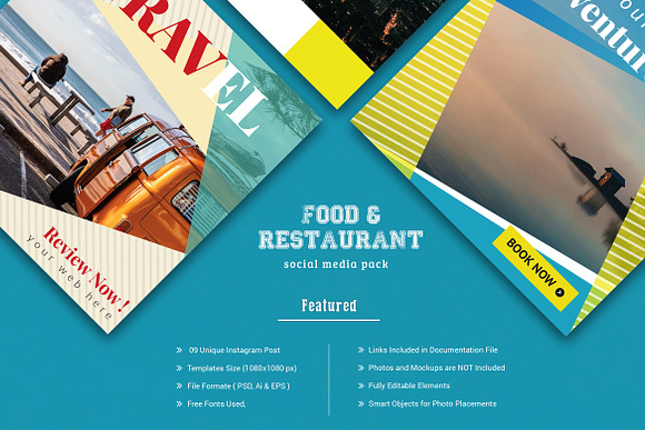 TRAVEL AGENCY SOCIAL MEDIA PACK in Instagram Templates - product preview 3