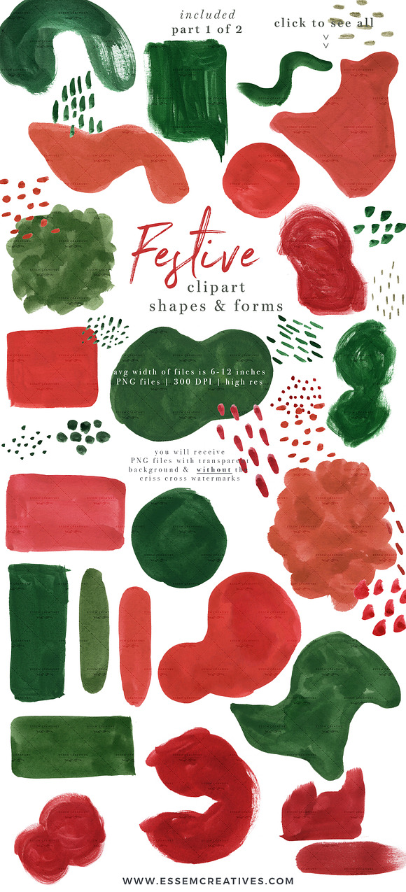 Festive Abstract Christmas Clipart in Illustrations - product preview 3
