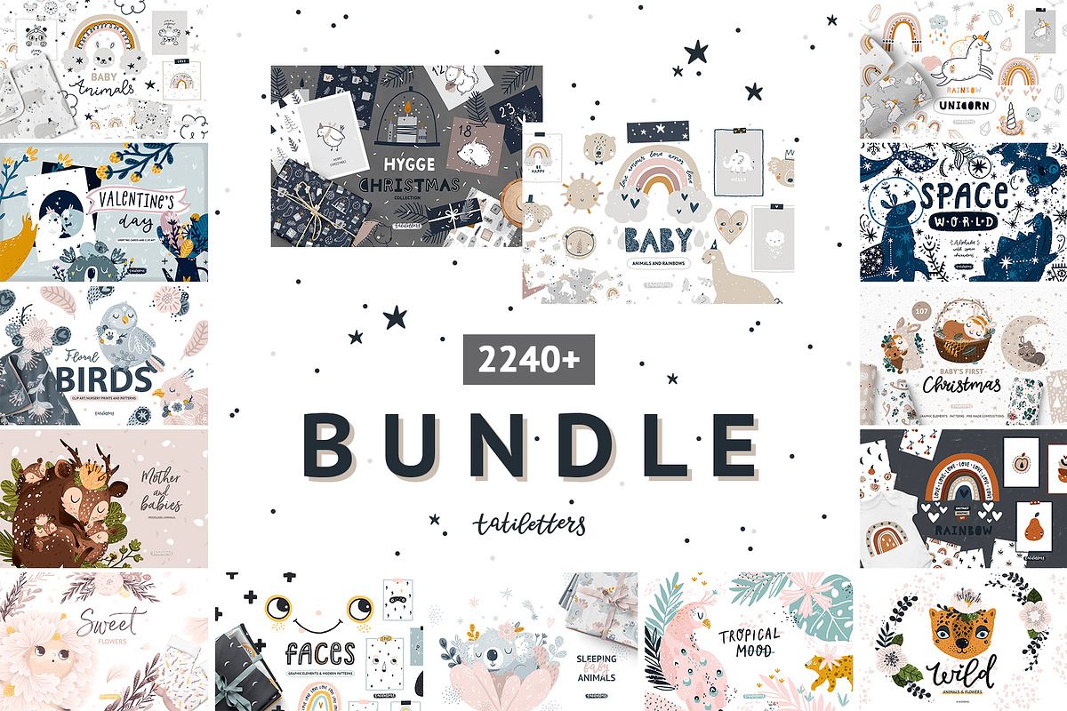 Bundle Baby animal Clipart & Pattern in Illustrations - product preview 8