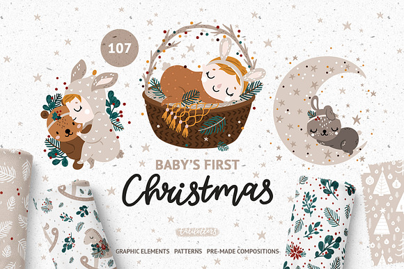 Bundle Baby animal Clipart & Pattern in Illustrations - product preview 4