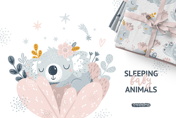 Bundle Baby animal Clipart & Pattern in Illustrations - product preview 7