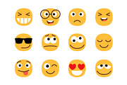 Yellow fun emoticons faces