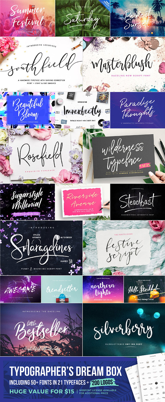 Typographer's Dream Box + 200 Logos in Script Fonts - product preview 129