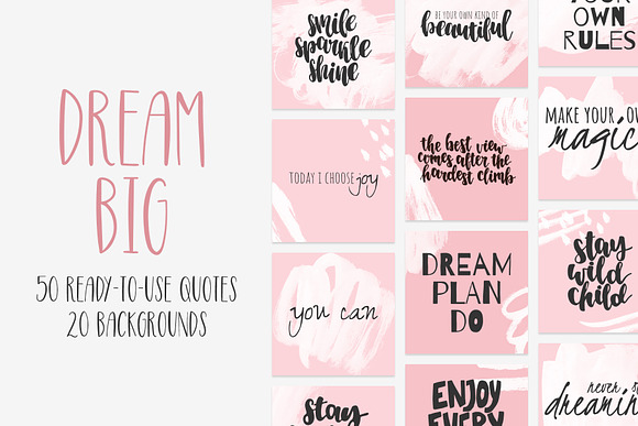 DREAM BIG: quotes bundle in Instagram Templates - product preview 1