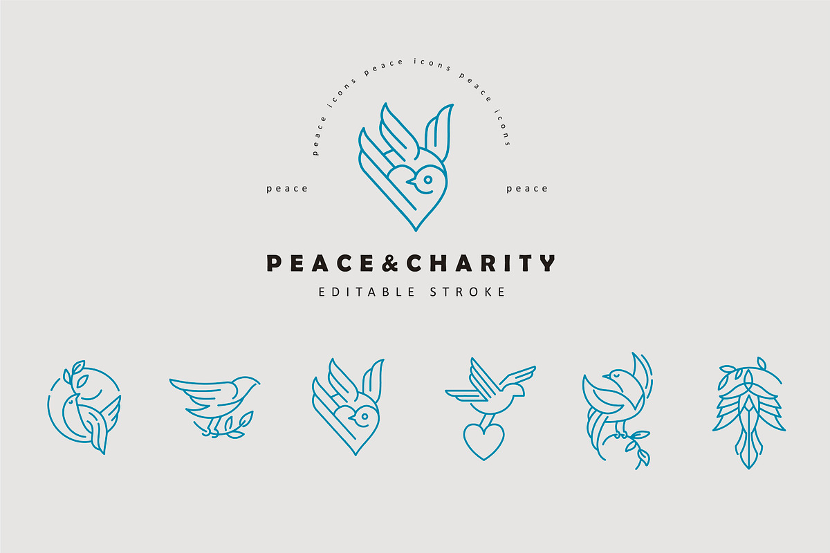Peace & charity logos & icons in Icons - product preview 8