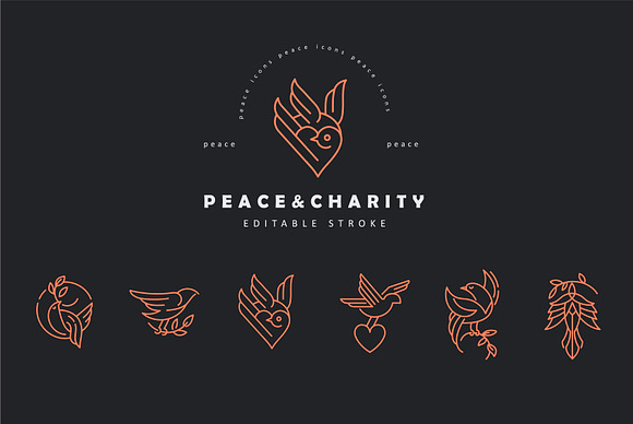 Peace & charity logos & icons in Icons - product preview 5