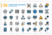36 Computer Network Icons x 3 Styles