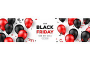 Black Friday Banner with Balloons