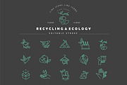 Ecology & recycling icons & logos