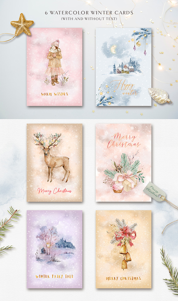 Snow stories - watercolor collection in Illustrations - product preview 2