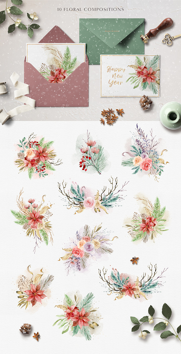 Snow stories - watercolor collection in Illustrations - product preview 4