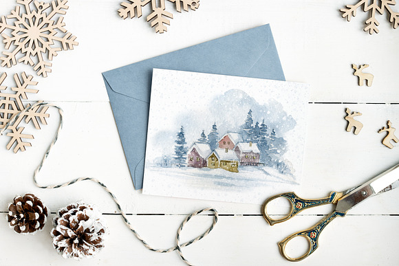 Snow stories - watercolor collection in Illustrations - product preview 12