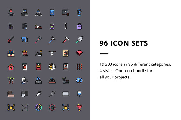 20 000 GRUS Icons. 4 Syles in Icons - product preview 2