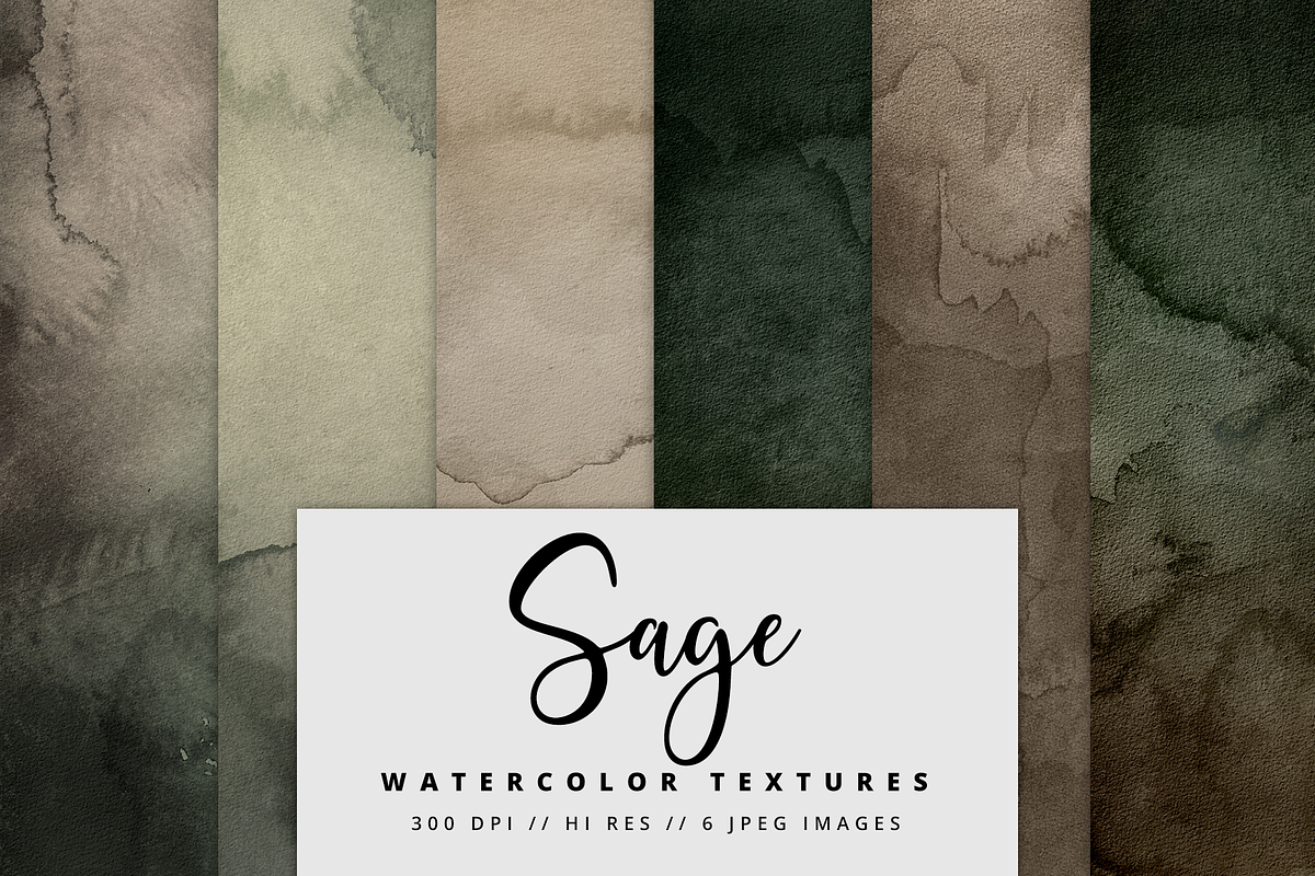 Sage Watercolor Textures in Textures - product preview 8