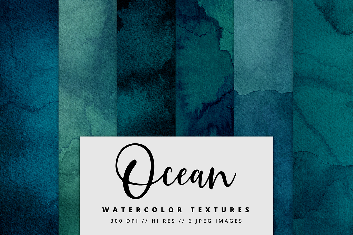 Ocean Watercolor Textures in Textures - product preview 8