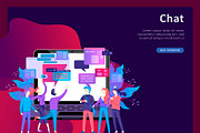 Landing page: chat & social network