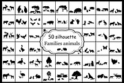 Silhouettes 50 families of animals