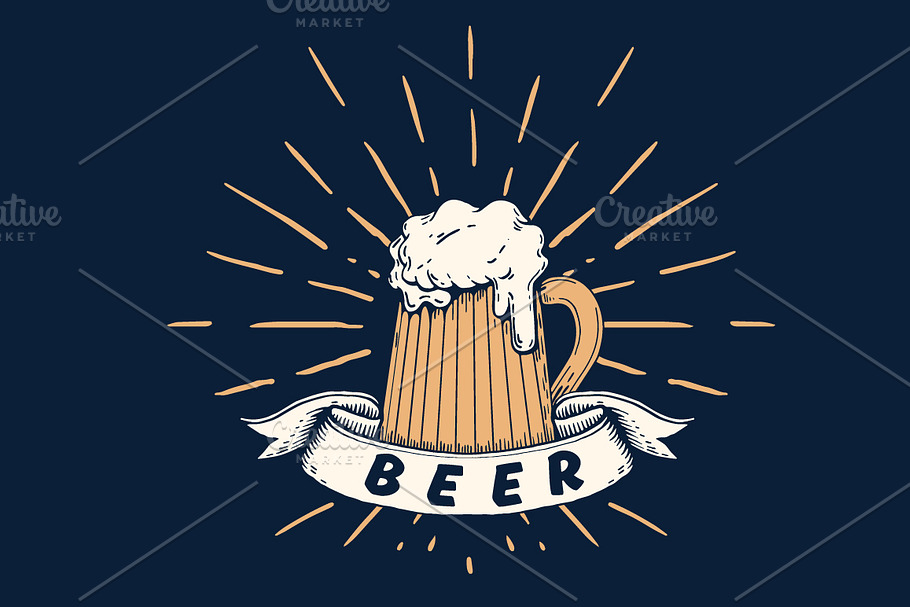 Beer Mug Background in Illustrations - product preview 8