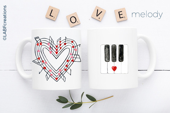 Love Melody. Watercolor Hearts. in Illustrations - product preview 1