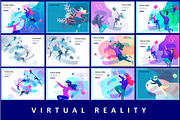 Virtual reality. Illustrations set