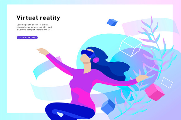 Virtual reality. Illustrations set in Illustrations - product preview 1