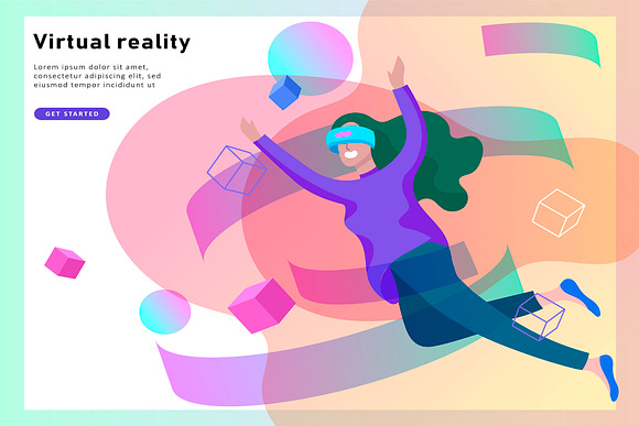 Virtual reality. Illustrations set in Illustrations - product preview 2