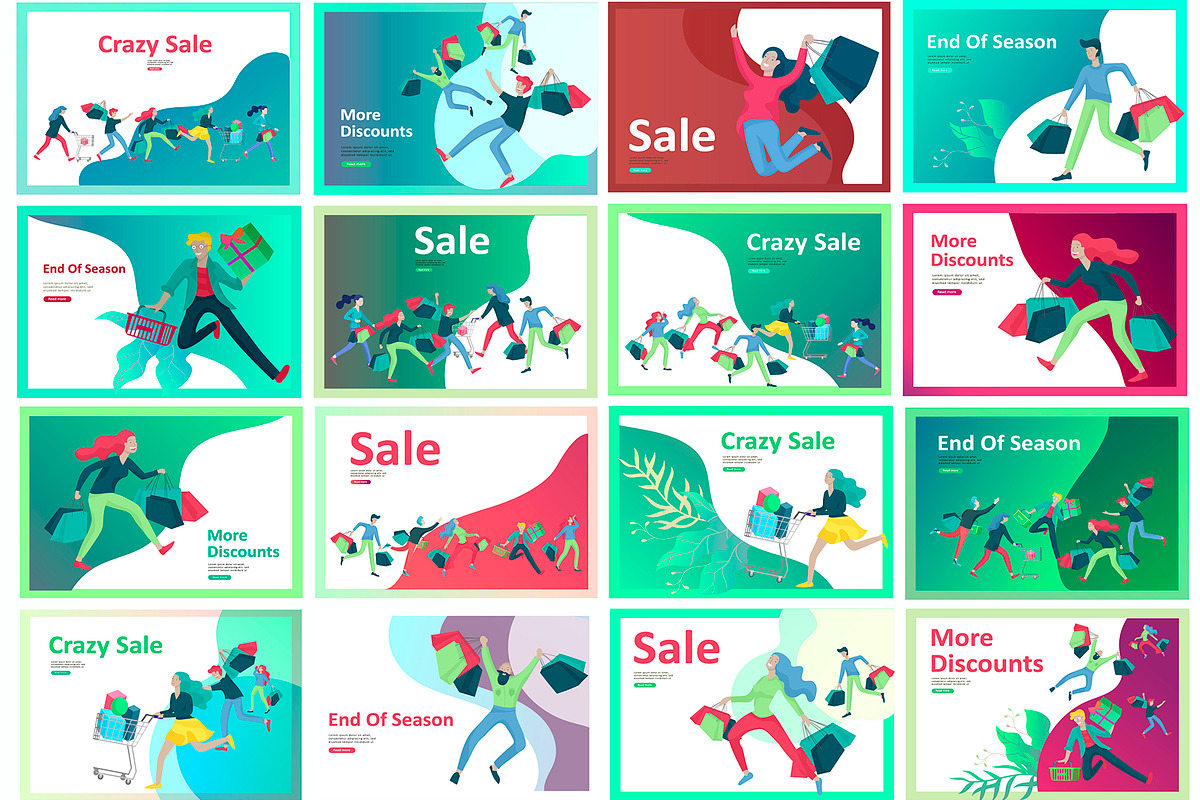 Sale. Landing pages & characters in Illustrations - product preview 8