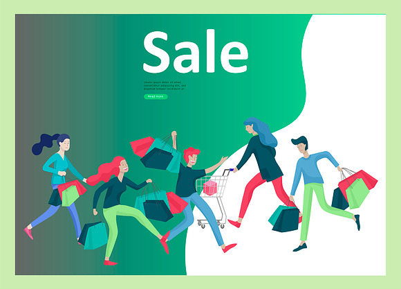Sale. Landing pages & characters in Illustrations - product preview 1