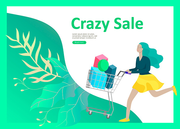 Sale. Landing pages & characters in Illustrations - product preview 3