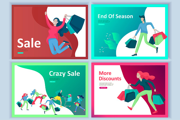Sale. Landing pages & characters in Illustrations - product preview 7