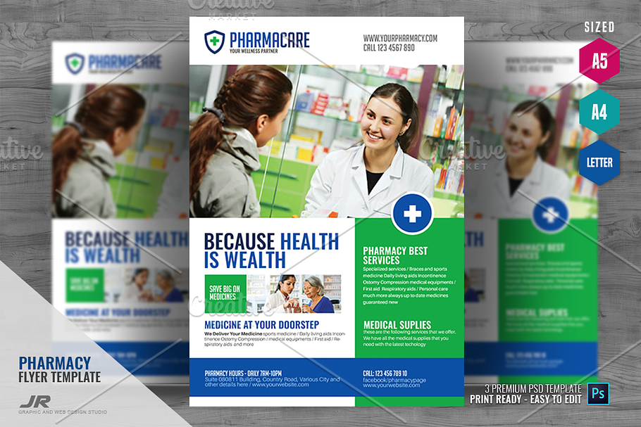 Medical Pharmacy Flyer Design Temp in Flyer Templates - product preview 8
