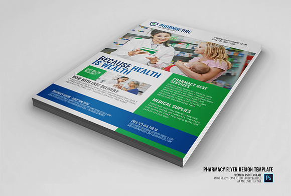 Medical Pharmacy Flyer Design Temp in Flyer Templates - product preview 1