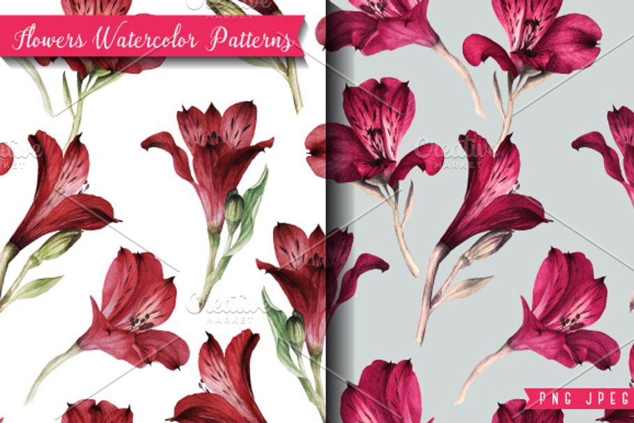Seamless watercolor patterns in Patterns - product preview 8