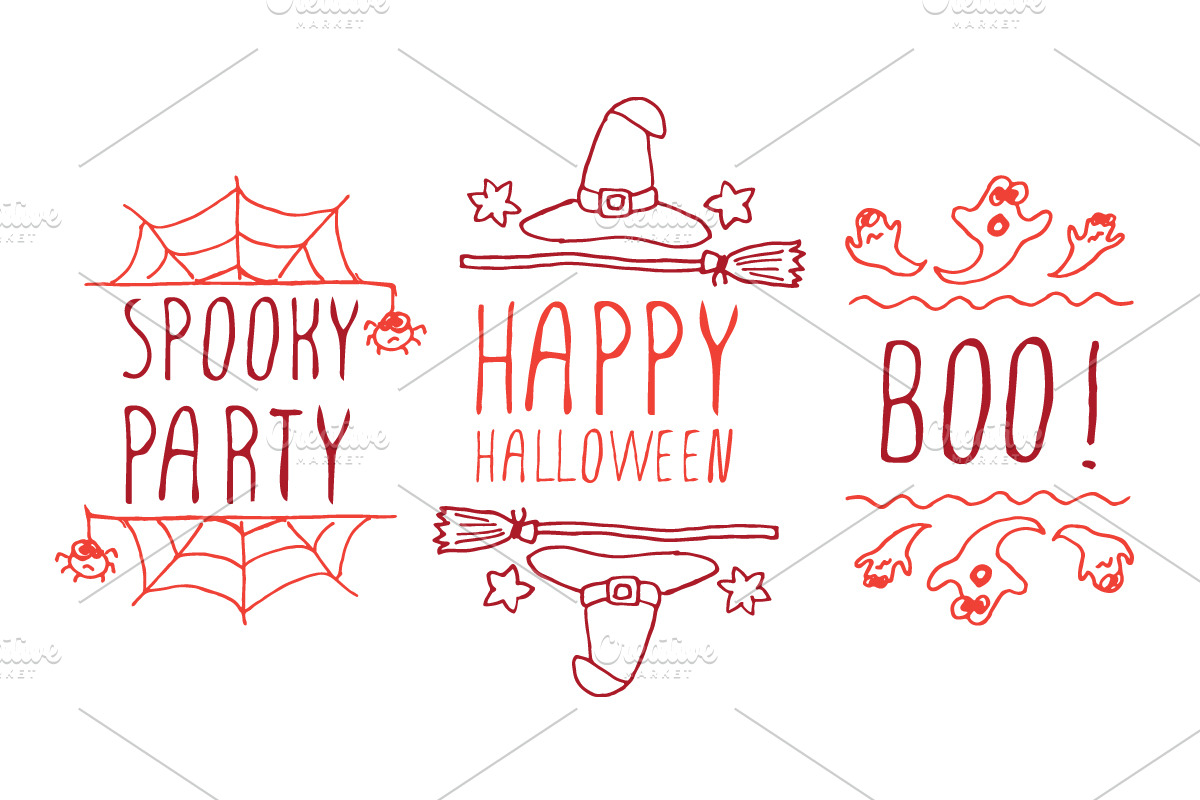 Halloween - typographical elements in Illustrations - product preview 8
