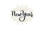 New Year Lettering Handdrawn Text