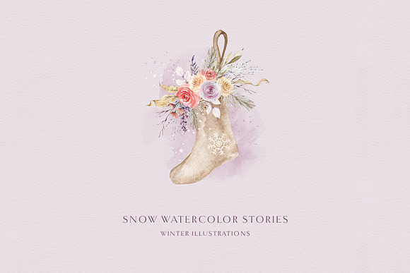 Snow stories - watercolor collection in Illustrations - product preview 14